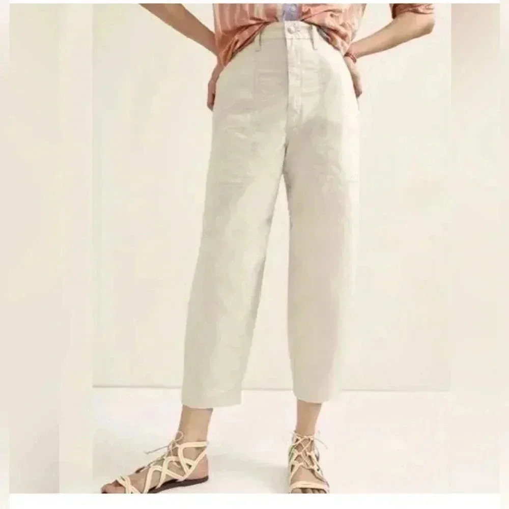Edwin Women's Clio Utility Cotton Pants Size 25 in Beige
